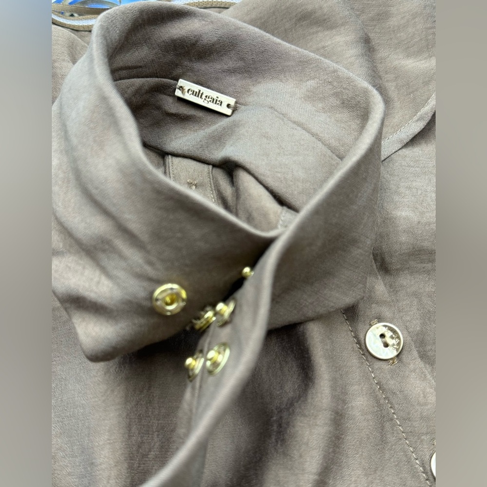 🆕 CULT GAIA 🧿 NWOT Romia Button-Detail Dress, Affogato Brown - Sz XS - Picture 14 of 15